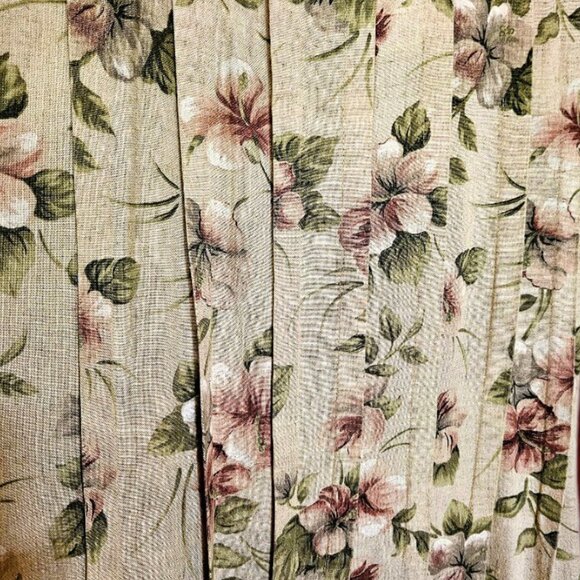 J.B.S. Ltd Linen Heavyweight Pleated Tan Floral Dress - Picture 7 of 8